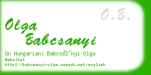 olga babcsanyi business card